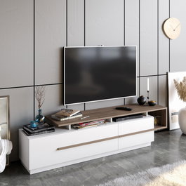 Hanah Home Pia Soporte para TV Nogal y Blanco